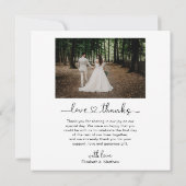 Carte Love and Thanks Heart 5 Photo Collage Mariage (Dos)