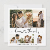 Carte Love and Thanks Heart 5 Photo Collage Mariage (Devant)