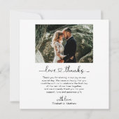 Carte Love and Thanks Script 4 Photo Collage Mariage (Dos)