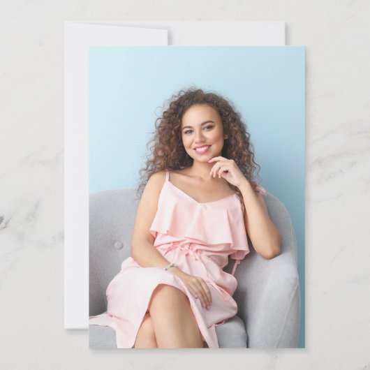 Carte Love and Thanks Script Merci de graduation photo (Dos)