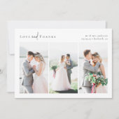 Carte Love and Thanks Script Photo Collage Mariage (Devant)