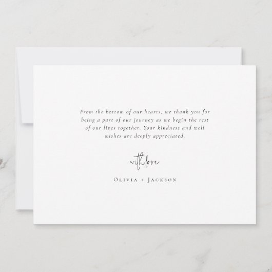 Carte Love and Thanks Script Photo Collage Mariage (Dos)