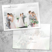 Carte Love and Thanks Script Photo Collage Mariage