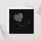 Carte Love Balloon Word Art Saint Valentin (Devant/Arrière en situation)