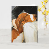 Carte Love Basset Hound Dog Art Greeting Card (Fleur jaune)