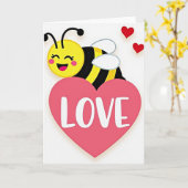 Carte Love Bee Heart (Fleur jaune)