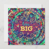 Carte Love Big Fun Whimsical Colorful Valentine (Devant)