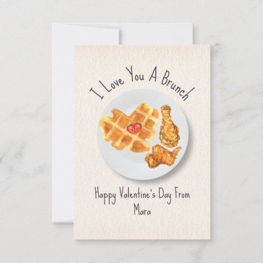 Carte Love Brunch Pun Waffle Classroom Photo Valentine (Devant)