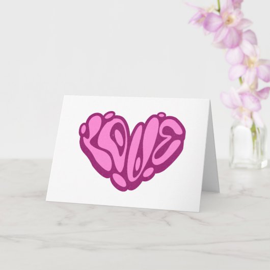 Carte Love Bubble Cœur Rose (Orchidée)