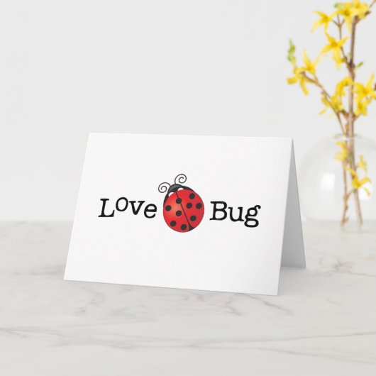 Carte Love Bug - Ladybug (Fleur jaune)
