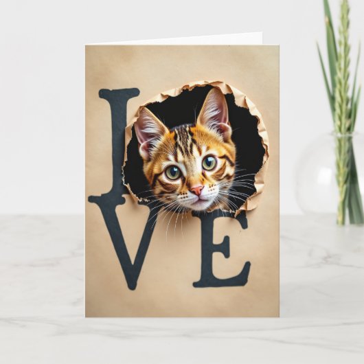Carte Love Cat Peek Card (Devant)