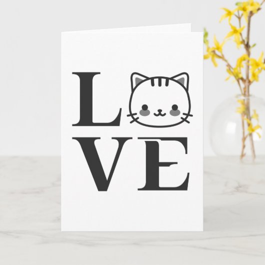 Carte Love Cats (Fleur jaune)