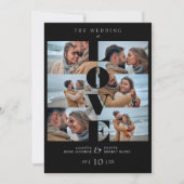 Carte Love Citation Black Trendy Collage Mariage 6 Photo (Devant)