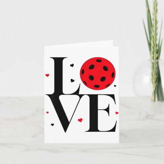 Carte Love Ckleball Valentines Day Cute Red Heart  (Devant)