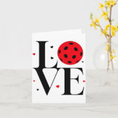 Carte Love Ckleball Valentines Day Cute Red Heart  (Fleur jaune)