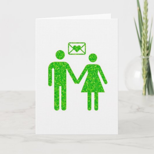Carte Love Connection Green Sparkle (Devant)