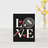 Carte Love Dminton Player Heart Racket Shuttle (Fleur jaune)