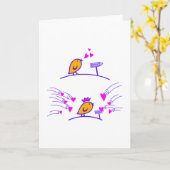 Carte LOVE ECHO - Comic Birds Tweetlercools 3 (Fleur jaune)