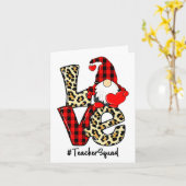 Carte Love Gnome Teacher Squad Happy Valentine Gnome Tea (Fleur jaune)