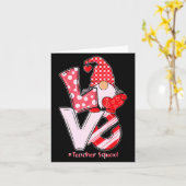 Carte Love Gnome Teacher Squad Happy Valentine Gnome Tea (Fleur jaune)