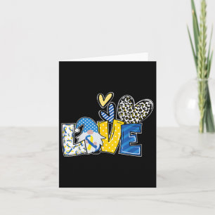 Carte Love Gnomes Blue Yellow Ribbon Down Syndrome Aware