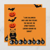 Carte Love Halloween Citation Chouette Éffrayante Citrou (Devant / Derrière)