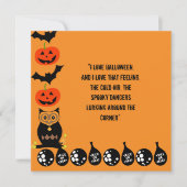 Carte Love Halloween Citation Chouette Éffrayante Citrou (Devant)