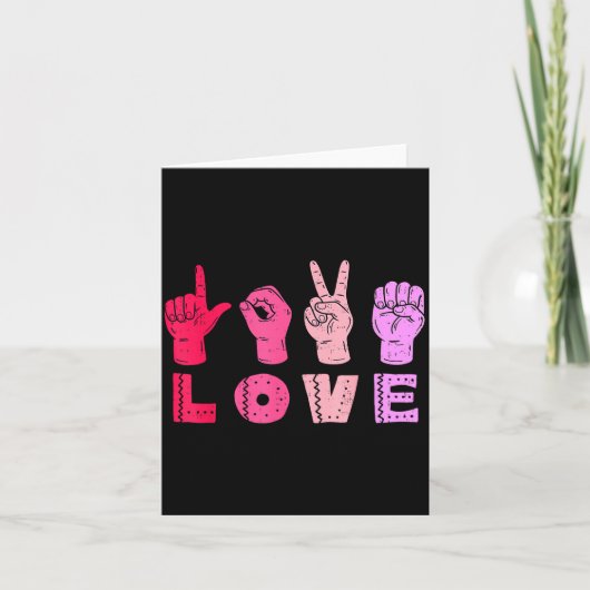 Carte Love Hand Sign Language Asl Valentines Day Men Wom (Devant)