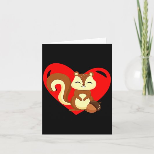 Carte Love Heart Graphic Valentines Day Squirrel Boys K (Devant)