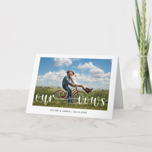 Carte Love Heart Photo Our Vows Card (Devant)