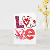 Carte Love Heart Stethoscope Healthcare Worker Funny Val (Fleur jaune)