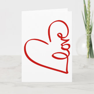 Carte Love Heart Word Art Red Valentine's