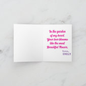 Carte Love Hearts Teddy Bear et Rose Valentines Day (Intérieur)