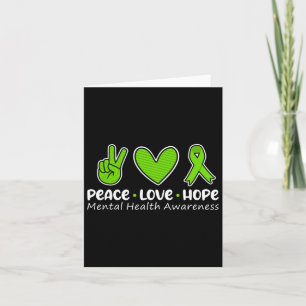 Carte Love Hope Mental Health Awareness Green Ribbon Fun
