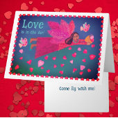 Carte Love in in the Air Personalized Angel Hearts