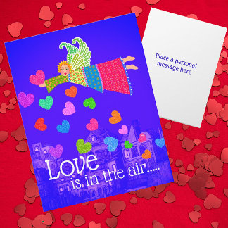 Carte Love in in the Air Personalized Angel Hearts