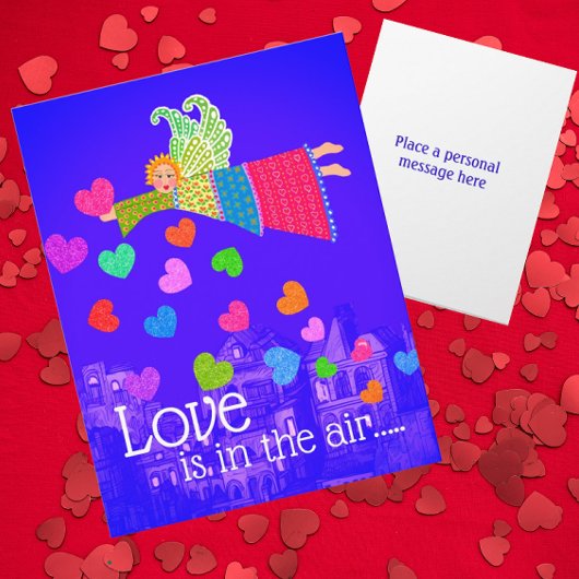 Carte Love in in the Air Personalized Angel Hearts