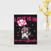 Carte Love Is In The Air Try Not To Breathe Fun Raccoon  (Fleur jaune)