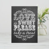 Carte Love Is Sweet - Panneau de Mariage Ardoise (Debout devant)
