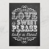 Carte Love Is Sweet - Panneau de Mariage Ardoise (Devant)