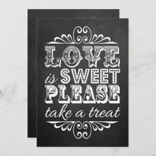 Carte Love Is Sweet - Panneau Mariage Chalkboard