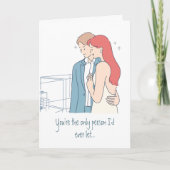 Carte Love Joke Modern Cute Couple Funny Valentines Day (Devant)