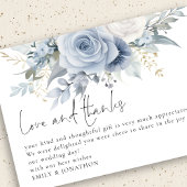 Carte Love Merci Photo Blue Florals Mariage Merci