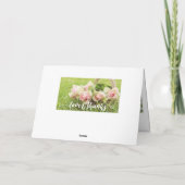 Carte Love & Merci Typographie Mariage Roses roses rose (Dos)