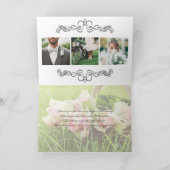 Carte Love & Merci Typographie Mariage Roses roses rose (Intérieur)