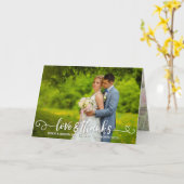 Carte Love & Merci Typographie Mariage Roses roses rose (Fleur jaune)