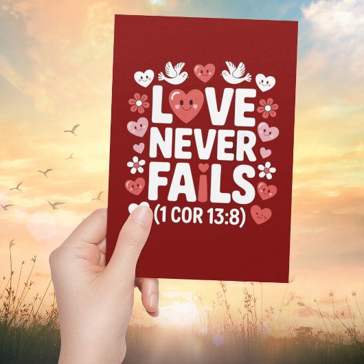 Carte Love Never Fails Christian Valentine Scripture