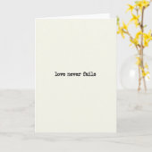 Carte Love Never Fails Encouragement Card (Fleur jaune)