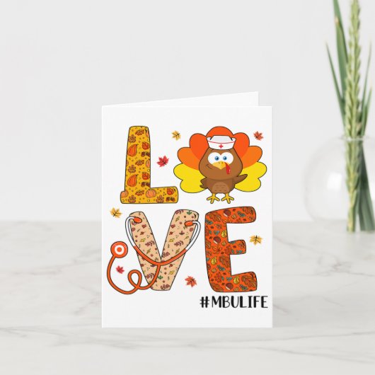 Carte Love Nurse Life Fall Mbu Nurse Turkey Thanksgiving (Devant)
