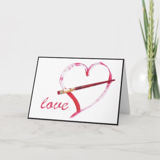 Carte Love Paint Brush Blank Greeting (Devant)